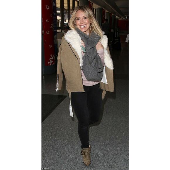 IRO Women's Cidji Beige Shearling Fur Collar Trim Jacket Coat Size 34 S
